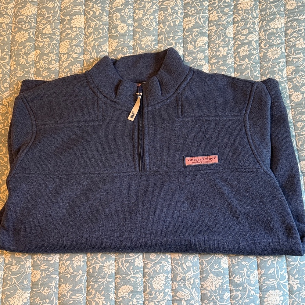 Vineyard Vines Men's Navy Zip-Up Sweater
